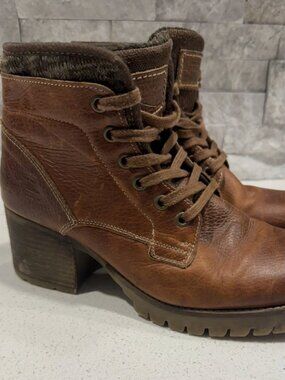 Bull Boxer Carmen Boots Women’s size 40, brown Stacked Block Heel